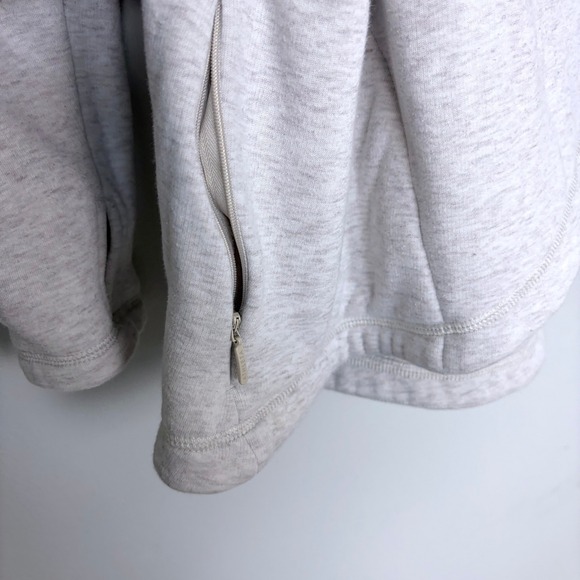 Athleta Cozy Karma Asymmetrical Pullover Sweatshirt Light Gray Casual Size Large - Picture 6 of 9
